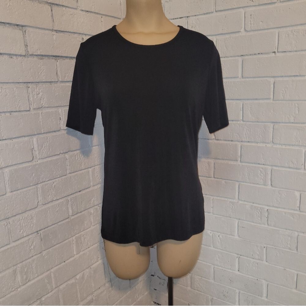 Jaclyn Smith Classic Black Short Sleeve Top - Women's Medium